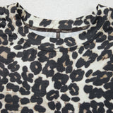 Leopard Round Neck Top and Shorts Set