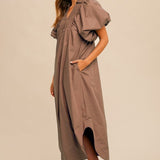 Annie Wear Smocked Puff Sleeve Midi Dress