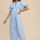 Annie Wear Floral Smock Detail Puff Sleeve Dress