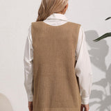 Slit V-Neck Sweater Vest