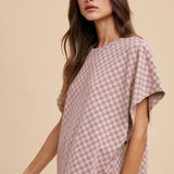 Annie Wear Checkered Round Neck Short Sleeve T-Shirt