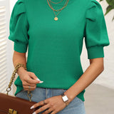 Mandy Mock Neck Puff Sleeve Sweater