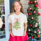 Green Tree With Pink Bow - Final Sale