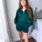 Autumn Feels Romper- Heather Green