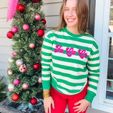 Fa La La Stripe Sweatshirt