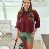 I Would If I Could Sweater - Burgundy