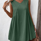 Ivy Lane Ruched V-Neck Sleeveless Mini Dress