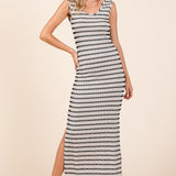 Mittoshop Striped Scoop Neck Sleeveless Maxi Dress