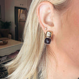 Simple Stone Earring - Black