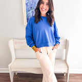 Comfort Cropped Pullover- Royal