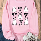 Ghost & Bow Round Neck Long Sleeve Sweatshirt