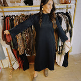 See Ya Next Fall Midi Dress - Black