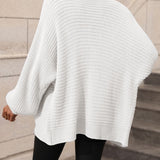 Button Down Horizontal-Ribbing Longline Cardigan