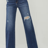 RISEN Full Size High Rise Distressed Wide Leg Jeans