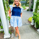 Coast Up Ahead Dress - Blue