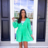 Veveret | Lucky Feels Long Sleeve Romper - Green