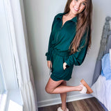 Autumn Feels Romper- Heather Green