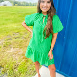 Mystic Meadow Mini Dress- Green