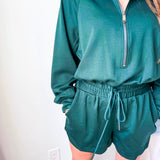 Autumn Feels Romper- Heather Green