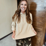Simply | Ribbed Hoodie - Latte