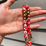 Red And White Long Bulldog Necklace