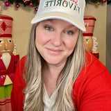 Santa's Favorite White Trucker Hat - Final Sale