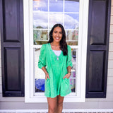 Veveret | Lucky Feels Long Sleeve Romper - Green