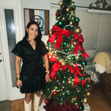 Corine Dress - Black Snake Suede