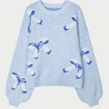 Bow Round Neck Long Sleeve Sweater