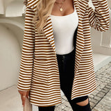 Devine Striped Long Sleeve Hooded Outerwear