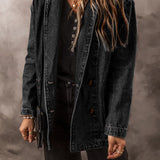 Pocketed Long Sleeve Denim Jacket