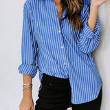 Striped Button Up Long Sleeve Shirt