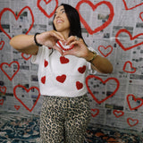Josie Mini Hearts Sweater, White
