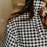 Adrienne | Charlotte Dress - Blk Seer Gingham