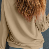 Embroidered Clover Pattern Round Neck Sweatshirt