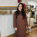 See Ya Next Fall Midi Dress - Coffee