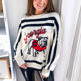 Queen Of Sparkles | Licensed Stripe 'Georgia' Bulldog Long Sleeve Top