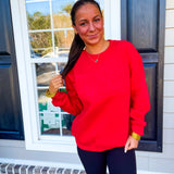 LOVED Embossed Sweatshirt - Red