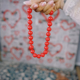Beaded Together Necklace - Red