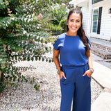 Spanx Cinched Jumpsuit Faded Indigo