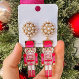 Holiday Nutcracker Earrings- Hot Pink *FINAL SALE*