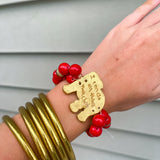 Red Double Bulldog Bracelet