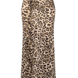 Honey Slit Leopard Midi Skirt