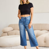 Judy Blue Full Size Braid Side Detail Wide Leg Jeans