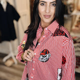 Queen Of Sparkles | UGA Mini Icon Striped Button Down - Final Sale