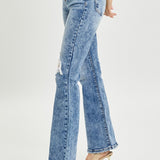 RISEN Full Size High Rise Distressed Flare Jeans