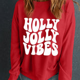 Letter Graphic Round Neck Long Sleeve Sweatshirt