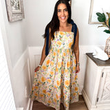 My Main Squeeze Midi Dress - Yellow
