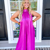 Valentina Magenta Shimmer Jumpsuit