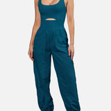 Cutout Scoop Neck Wide Strap Jumpsuit